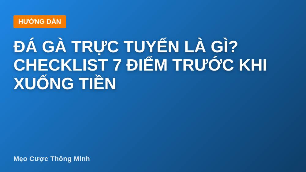 Đá gà trực tuyến là gì? Checklist 7 điểm trước khi xuống tiền